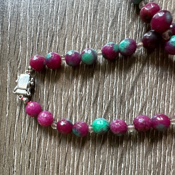 Elegant SS 36 Ruby Zoisite Beaded Necklace - Picture 4 of 6